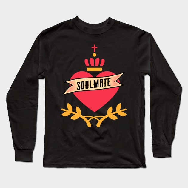 Soulmate Heart Jesus Long Sleeve T-Shirt by Mary Refuge Of Souls